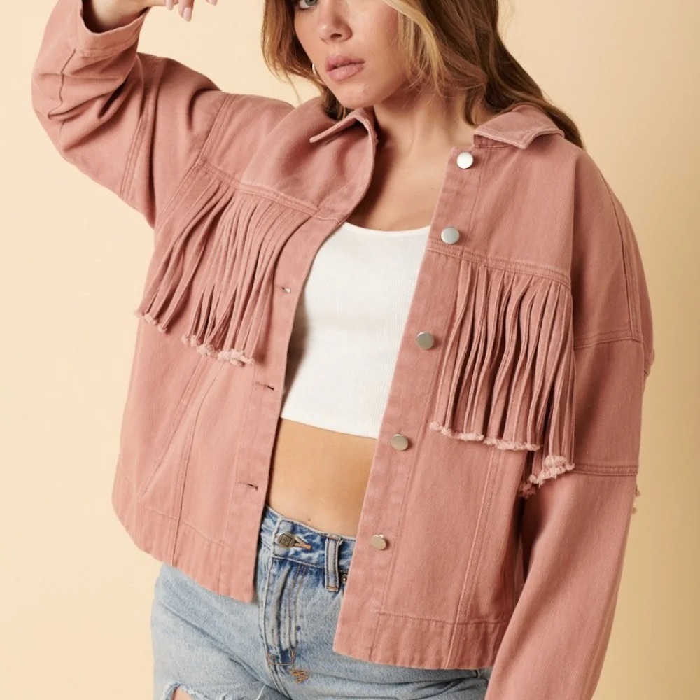 Pink Fringe Women's Jacket